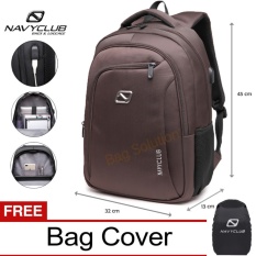 Navy Club Tas Ransel Laptop - Tas Pria Tas Wanita Tas Punggung - Backpack built in USB Charger Up to 15 inch Anti Air FBJFB BPU - Bonus Cover Tas