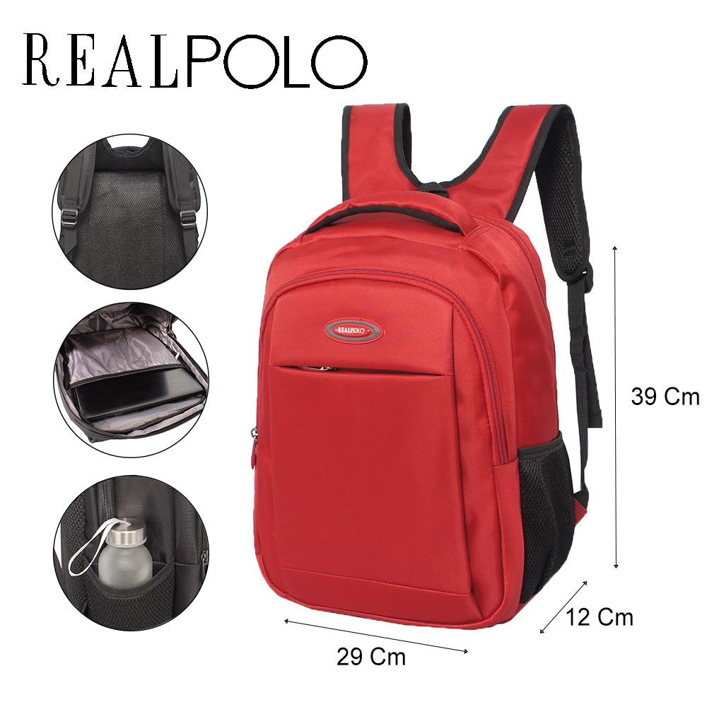 Real Polo Tas Ransel Laptop Kasual - Backpack Up To 14 Inch FCGE - Merah