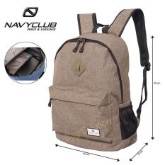 Navy Club Tas Ransel Laptop Kasual - Tas Pria Tas Wanita Tas Laptop Trendy EIBB Backpack Up to 14 inch Daypaack - Coffee