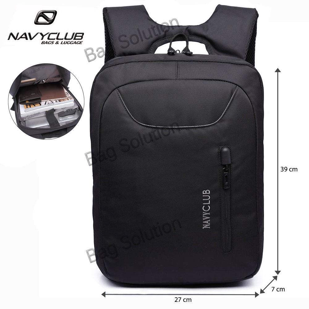 Navy Club Tas Ransel Laptop Tahan Air - Tas pria Tas Wanita Tas Laptop - 5883 Backpack Up to 15 inch - Hitam