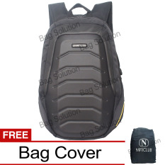 Navy Club Tas Ransel Laptop Tas Pria Tahan Air HBHI Backpack Up to 15 inch  Bonus Bag Cover - Hitam