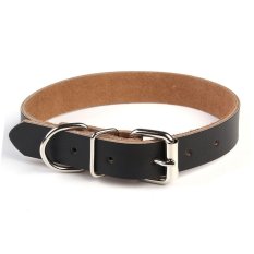 Baru 2.3x53 Cm 2 Warna Kulit Sapi Puppy Choker Hewan Peliharaan Anjing Kucing Anjing Kerah Leher Buckle Kalung Restraint Lead Adjustable Hadiah-Intl