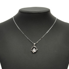 Paintable For Baru Perhiasan Kristal Putih Berlapis Emas Kalung Rantai Pertunangan Fashion dan Anting-anting Perak Kalung Choker Hadiah For Wanita Putih-Internasional