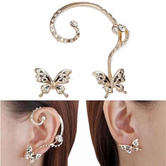 Amefurashi Anting Kristal Claw Silver Earhook Earring. Source · Baru Fashion Crystal Beauty Women Butterfly Cuff Ear Clip-Intl