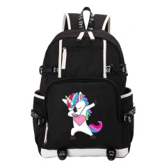 Baru Lucu Unicorn DAB Backpack Pria Gadis Mahasiswa Sekolah Tas Travel Shoulder Bag Unicorn Mengoleskan Ransel-Intl
