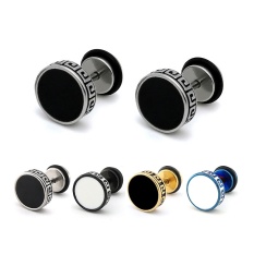 Baru Pria Punk Man Titanium Anting Hitam-Intl