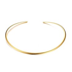Daftar Baru Gaya Korea Fashion Kerah Sederhana 14 Cm Stainless Steel Kerah Kalung Emas Lady Perhiasan-Internasional
