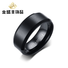 Baru Daftar Lebar 8mm Tangan-Brushed Titanium Ring Sederhana Bagian Dasar Ring TR-022 (Ukuran: KAMI Wai 9)-Intl