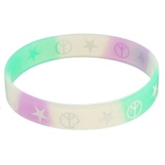 New Bercahaya Silikon Karet Gelang Warna-warni Multi Warna
