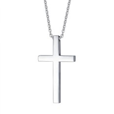 Baru Pria Aksesoris Perhiasan Bohemia Sederhana Halus Cross Liontin Statement Kalung Choker Baja Anti Karat Bagus Chain-Internasional