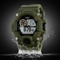 Baru Mens LED Digital Sport Karet Kedap Air Alarm Jam Tangan Hijau-Internasional