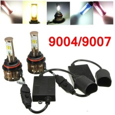 Pasangan Baru 80 W H4 XTE LED Hi/Lo Lampu Mobil Kit 6000 K 7680lm dengan Warna Tabung 9004/9007- INTL