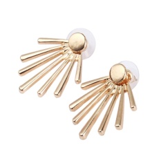 Promosi Baru Sunwonder Wanita Modis Penggemar Telapak Depan Belakang Anting Ganda Sisi Stud Anting Perhiasan-Internasional