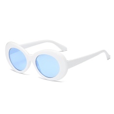 Baru Retro kecil kotak Sunglasses pria dan Women tren Sunglasses - putih kotak Ocean Blue