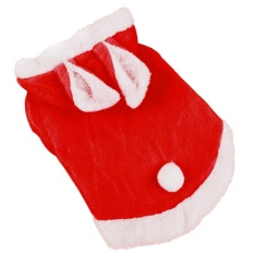 Baru Lembut Natal Pet Anjing Pakaian Jubah Rabbit Ear Hooded Coat PET Kostum untuk Anjing S-Intl
