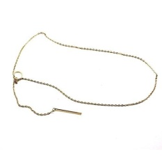 Baru Gaya Bagus Logam Sederhana Rantai Choker Circle Bar Kalung Warna Emas-Intl