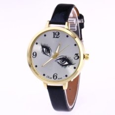 Fashion Wanita Baru Slim Angka Arab Mata Round Analog QUARTZ Wrist Watch SP2G-Intl