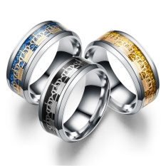 Terbaru 8mm Karbida Titanium Cincin Baja untuk Perhiasan Pria Wanita 316L Cincin Kawin Stainless Gaya 2-Ukuran # 8-Intl
