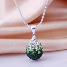 NHTHT7Mix Warna! Fashion Berwarna-warni Perhiasan Kalung DROP Pendant Kalung Kristal Perak Jewelry untuk Wanita Hadiah Natal-Intl