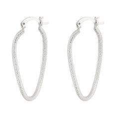 NiceEshop 18 Karat Putih Berlapis Emas Anting Oval Cantik