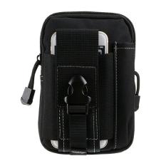 niceEshop berkemah di luar ruangan pria tas kantong ransel tentara militer lintas pinggang dengan Loop sabuk, hitam - ต่าง ประเทศ