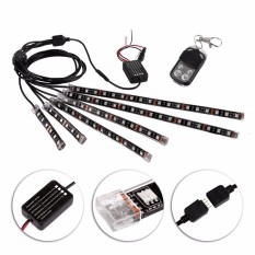 Nicenew 9 Pcs Sepeda Motor LED Ringan Perlengkapan Juta Warna Fleksibel Accent Cahaya Neon Strips dengan Nirkabel Jarak Jauh Pengendali untuk Mobil SUV Truk Sepeda ATV Interior Exterior Internasional-Internasional