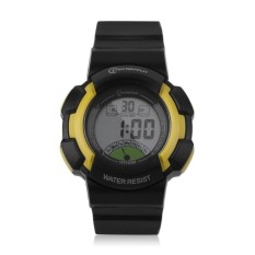 OH MINGRUI Sport Jam Tangan Pria Wanita Karet Unik StrapQuartzWrist Watch Hitam dan Kuning (Tidak Ditentukan) (LUAR NEGERI)-Intl