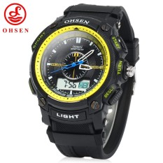 OHSEN AD1209 Men Dual Time Sports Digital Quartz Watch with Date Week Alarm Stopwatch Backlight - intl