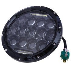 OL-1275R 12 V/24 V 75 W 7 Inch LED Lampu Depan Mobil Round Jarak Light Dipped Headlight Hitam -Intl