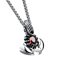 Olen Laki-laki TITANIUM Liontin Kalung Baja Kalajengking (Warna Sprei