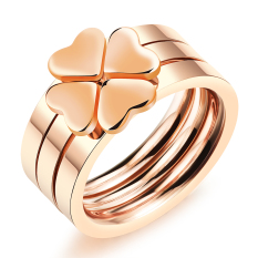 Olen Rose Emas Plated Titanium Steel Cincin Keberuntungan untuk Anak Perempuan