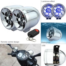 Satu Pasang 14 W Motor Tahan Air Anti-Theft MP3 Speaker Dukungan AUX-IN Audio Input dan USB/TF untuk Sepeda Motor dan Skuter-Intl