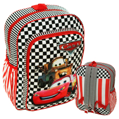 Onlan Cars MCQueen Tas Ransel Bahan Kanvas Halus Ukuran SD ada 2 Kantung Besar - Merah