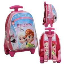 Onlan Tas Trolley Anak Sekolah Play Group Bahan Kain Sponge Tahan Air - Pink