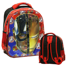 Onlan Marvel Avengers Civil War Super Hero 6D Timbul Kantung Depan Unik Tas Ransel Ukuran TK Import - Merah