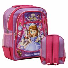 Onlan Tas Ransel Anak PG & TK Princess Sofia Cantik Soft Timbul Bahan Kain Saten - Pink