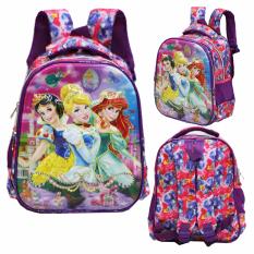 Onlan Tas Ransel Anak Sekolah TK Import Karakter Princess 5D Timbul Hologram - Purple