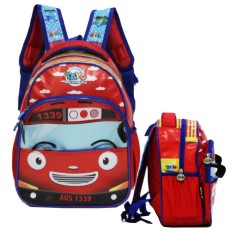 Onlan Tas Ransel Anak Sekolah TK & Play Group Gambar Mobil Bahan Sponge Tahan Air