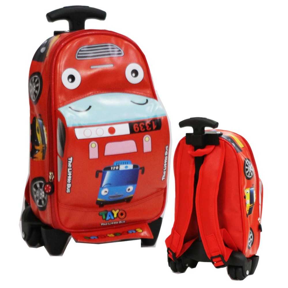 Onlan Tas Trolley Anak Sekolah PAUT BUS Tayo Bentuk Mobil Bahan Kain Sponge Anti Air