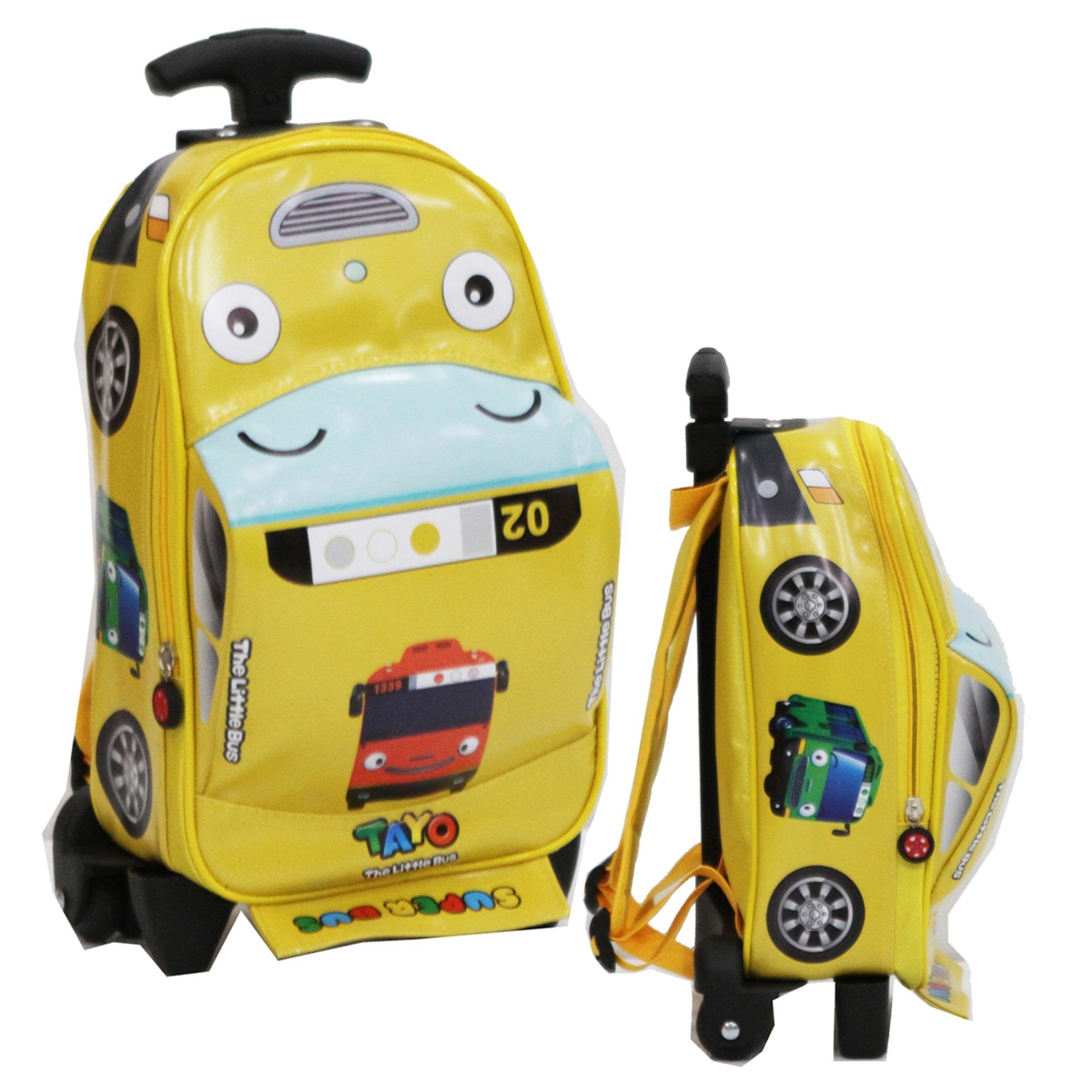 Onlan Tas Trolley Anak Sekolah PAUT BUS Tayo Bentuk Mobil Bahan Kain Sponge Anti Air