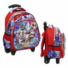 Onlan Tas Trolley Anak Sekolah PAUT Ultraman Super Hero 5D Timbul Hologram