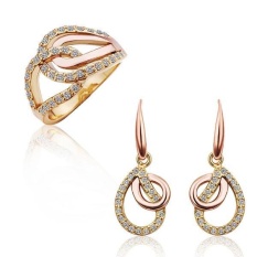 online jewellery shopping india Women Romantic Party Tin Alloy Earring/Ring Earrings Rings Water Drop Platinum Plated - intl