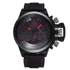 Ooplm Kecepatan Jual Lewat Burst Paragraf SPORT FORZA Merek Pria Usaha Sports Table Mahkota Ganda Decorative Watch Grosir (merah)