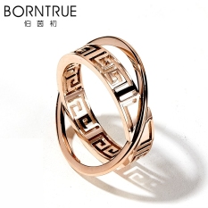 Orang Trendi Korea Fashion Style Emas Mawar Titanium Baja Tidak Cincin