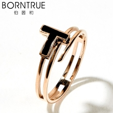 Orang Trendi Sederhana Hitam Perempuan Emas Mawar Cincin Cincin