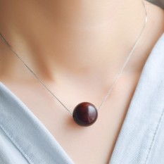 Asli Kerajinan Kualitas Kayu Kayu Tan 100 Lakukan Literatur Kalung untuk Mourn Jatuh Ke 925 Murni Perak Rantai hadiah Pria dan Wanita dari Hari Valentine-Internasional