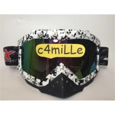 ORIGINAL - KACA MATA GOOGLE JPX WHITE RAINBOW - UNTUK HELM CROSS TRAIL GM KYT JPX