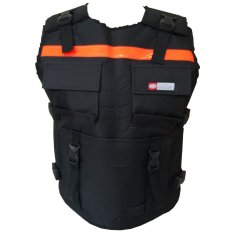 Ormano Rompi Motor Listro Road Racing Touring Biker Pelindung Penutup Dada Badan Tubuh Body Protector Penahan Angin Pria Wanita Banyak Saku Depan Belakang Protection Perlengkapan Berkendara Waistcoat Riding Jaket Motor Motorcycle Vest Rider - Hitam