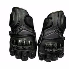 Ormano Sarung Tangan Motor Racing Bike Fingerless Cevlar All Size Bahan Kulit Anti Slip Setengah Jari Half Finger Gloves Biker Cycling Riding Touring Pengendara Sepeda Motor Motorcyle Rider Fashion Pria Pelindung Tangan Hand Protector