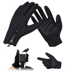 Ormano Sarung Tangan Touch Screen Motor Racing Bike Flexibel W-Stopper Eksklusif Wind Stopper Touchscreen Gloves for Smartphone iPhone Android Layar Sentuh Pengendara Motor Sepeda Bikers Biker Motorcycle Pria Wanita Outdoor Hiking Hangat - Hitam
